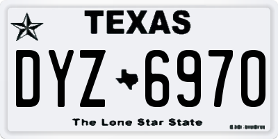 TX license plate DYZ6970