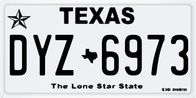 TX license plate DYZ6973