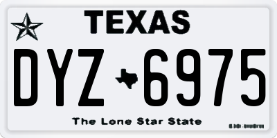TX license plate DYZ6975