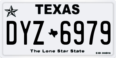 TX license plate DYZ6979