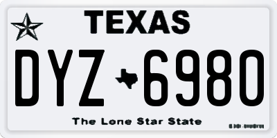 TX license plate DYZ6980