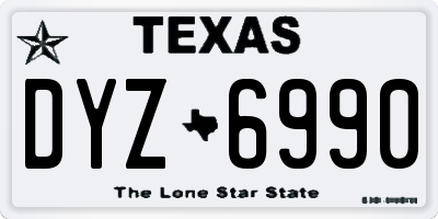 TX license plate DYZ6990