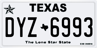 TX license plate DYZ6993