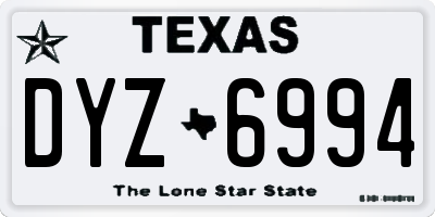 TX license plate DYZ6994