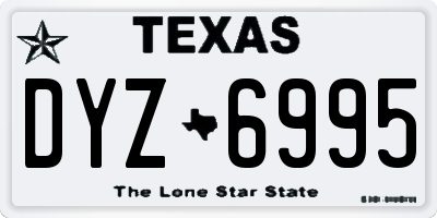 TX license plate DYZ6995