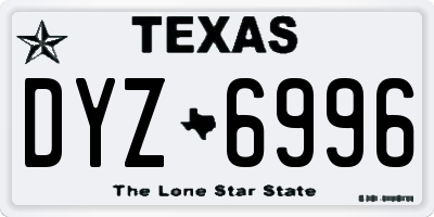 TX license plate DYZ6996