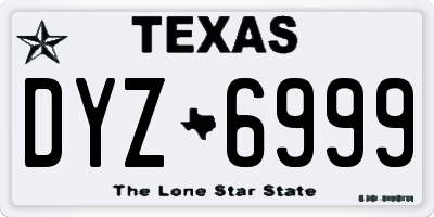 TX license plate DYZ6999