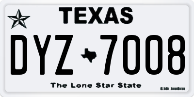 TX license plate DYZ7008