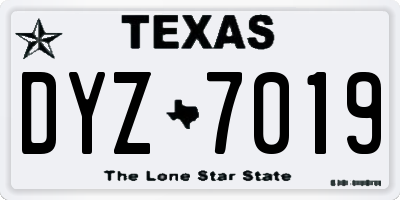 TX license plate DYZ7019