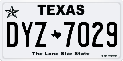 TX license plate DYZ7029