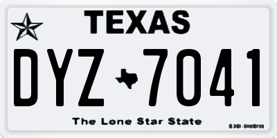 TX license plate DYZ7041