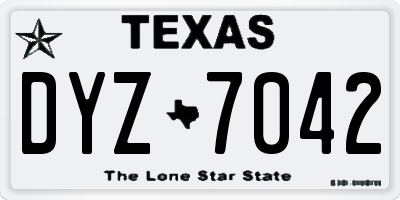 TX license plate DYZ7042