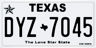 TX license plate DYZ7045