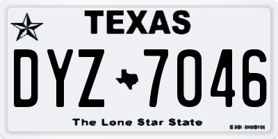 TX license plate DYZ7046