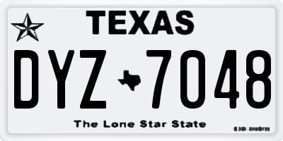 TX license plate DYZ7048