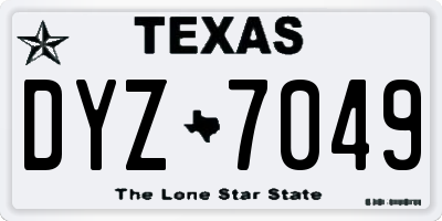 TX license plate DYZ7049