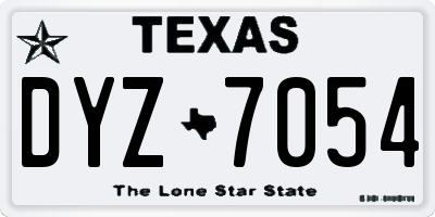 TX license plate DYZ7054