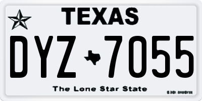 TX license plate DYZ7055