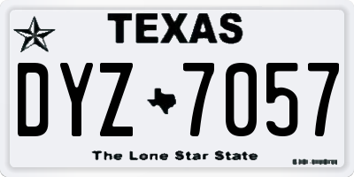 TX license plate DYZ7057