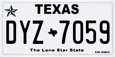 TX license plate DYZ7059