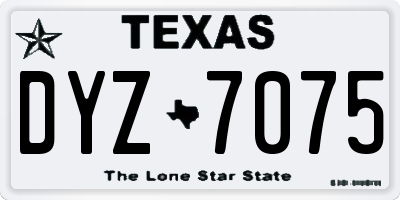 TX license plate DYZ7075