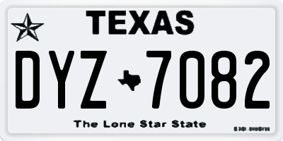 TX license plate DYZ7082