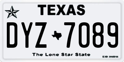 TX license plate DYZ7089