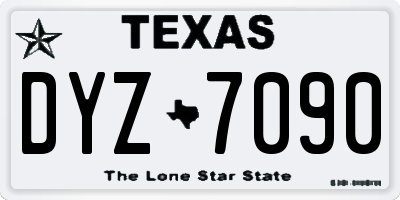 TX license plate DYZ7090
