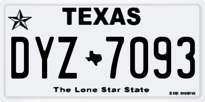 TX license plate DYZ7093