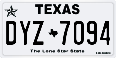 TX license plate DYZ7094