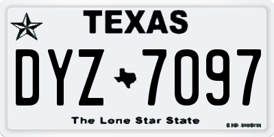 TX license plate DYZ7097