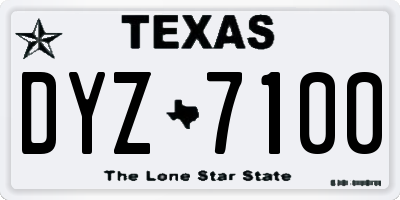 TX license plate DYZ7100
