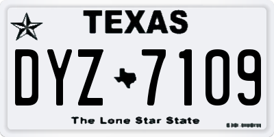 TX license plate DYZ7109