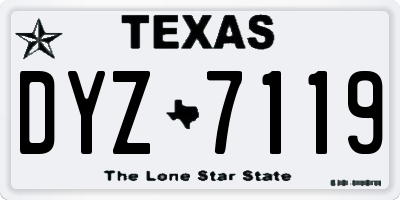 TX license plate DYZ7119
