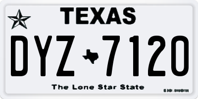 TX license plate DYZ7120