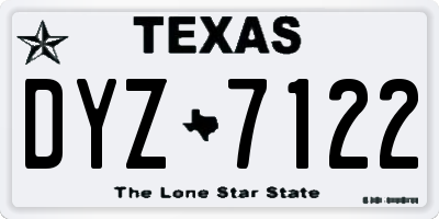 TX license plate DYZ7122