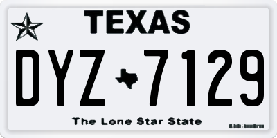 TX license plate DYZ7129