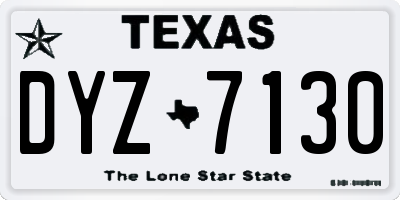 TX license plate DYZ7130