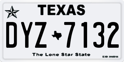 TX license plate DYZ7132