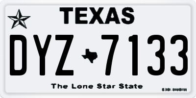 TX license plate DYZ7133