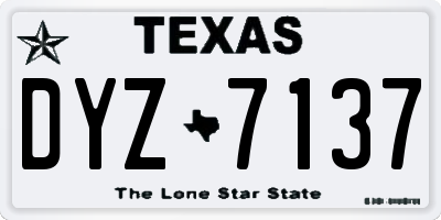 TX license plate DYZ7137
