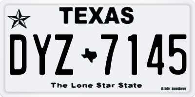 TX license plate DYZ7145