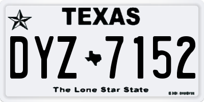 TX license plate DYZ7152