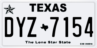 TX license plate DYZ7154