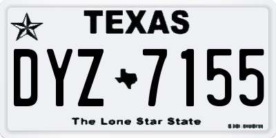 TX license plate DYZ7155