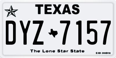 TX license plate DYZ7157