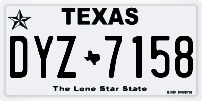 TX license plate DYZ7158