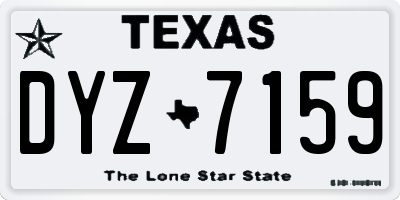 TX license plate DYZ7159