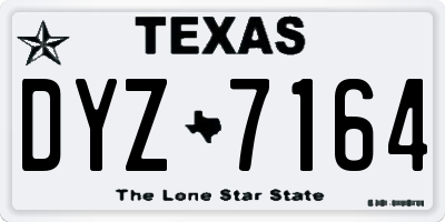 TX license plate DYZ7164