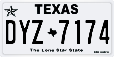 TX license plate DYZ7174
